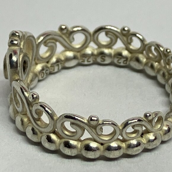 Pandora ALE 925 Sterling Silver My Princess Tiara Ring Sz 5 1/4" - Picture 5 of 5